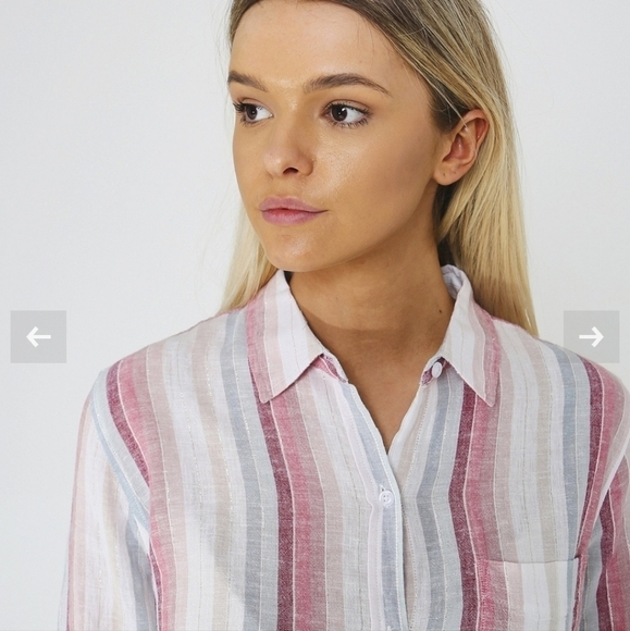 Rails Charli Shirt Tropic Stripe Button Down-Size Medium - Picture 5 of 17